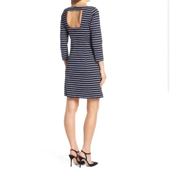 1901 Stripe Boat Neck Ponte Dress & White NWT - Picture 5 of 12